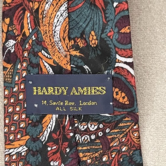 Hardy Amies Men's Colorful Silk Tie - Picture 1 of 4